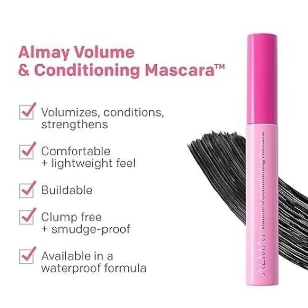 Almay Volume & Conditioning Mascara, Hydrating All Day Wear, 40 Blackest Black W